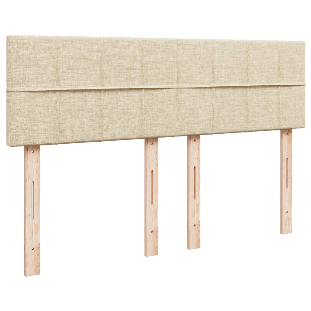 Box Spring Postel S Matrací Krémová 160X200 Cm Textil