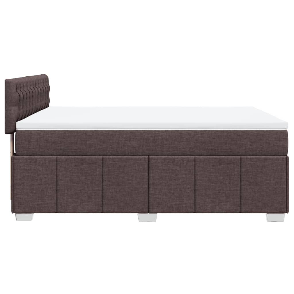 Box Spring Postel S Matrací Tmavě Hnědá 160X200 Cm Textil