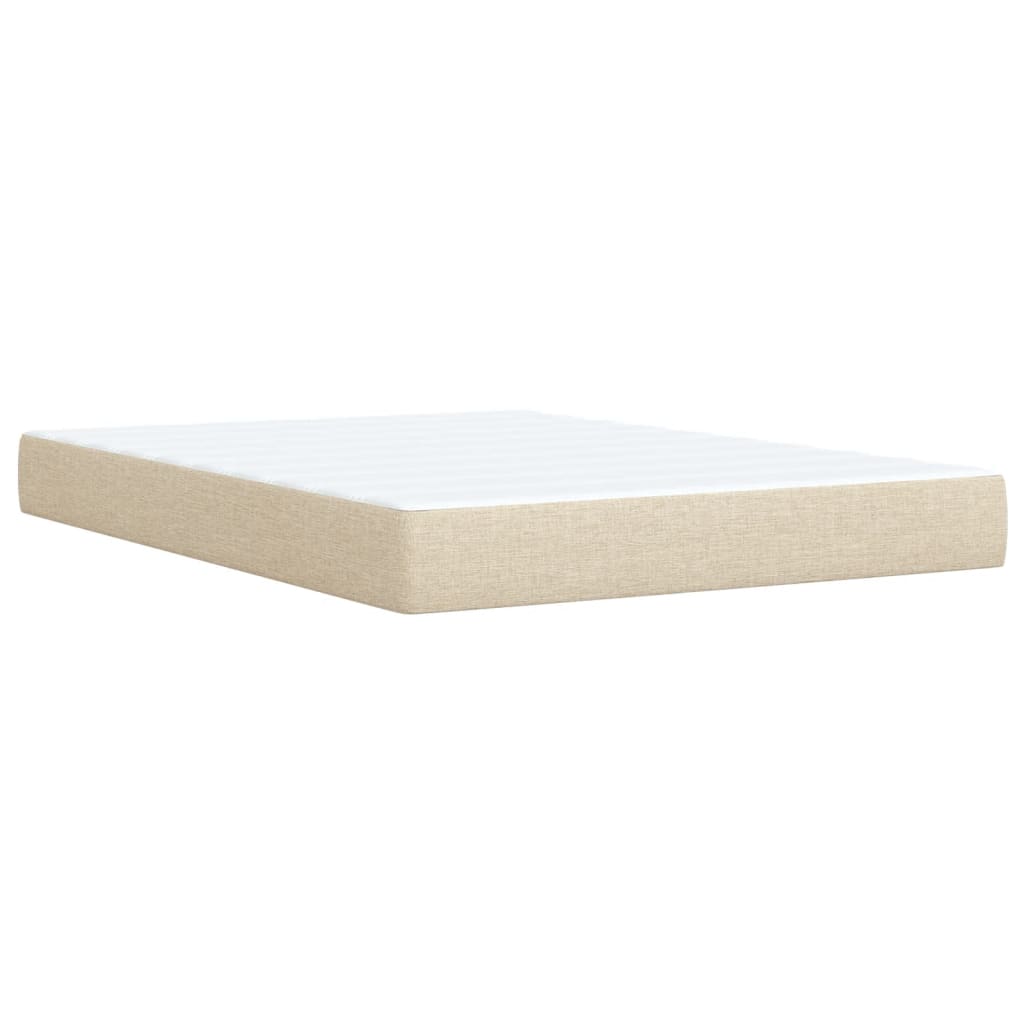 Box Spring Postel S Matrací Krémová 160X200 Cm Textil