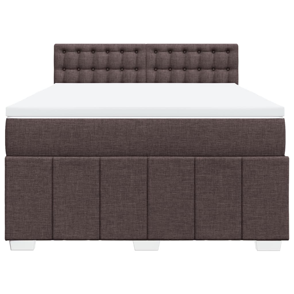 Box Spring Postel S Matrací Tmavě Hnědá 160X200 Cm Textil