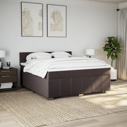 Box Spring Postel S Matrací Tmavě Hnědá 180X200 Cm Textil