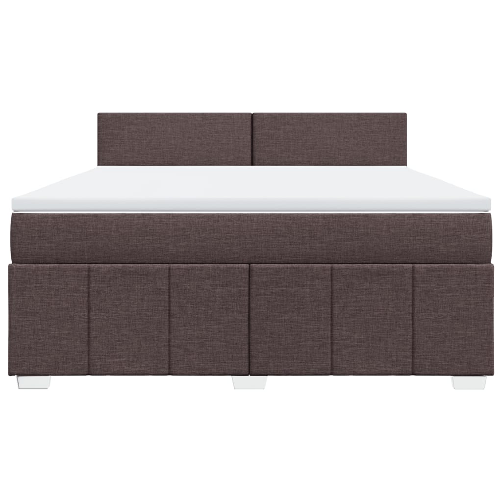 Box Spring Postel S Matrací Tmavě Hnědá 180X200 Cm Textil