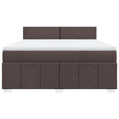 Box Spring Postel S Matrací Tmavě Hnědá 180X200 Cm Textil
