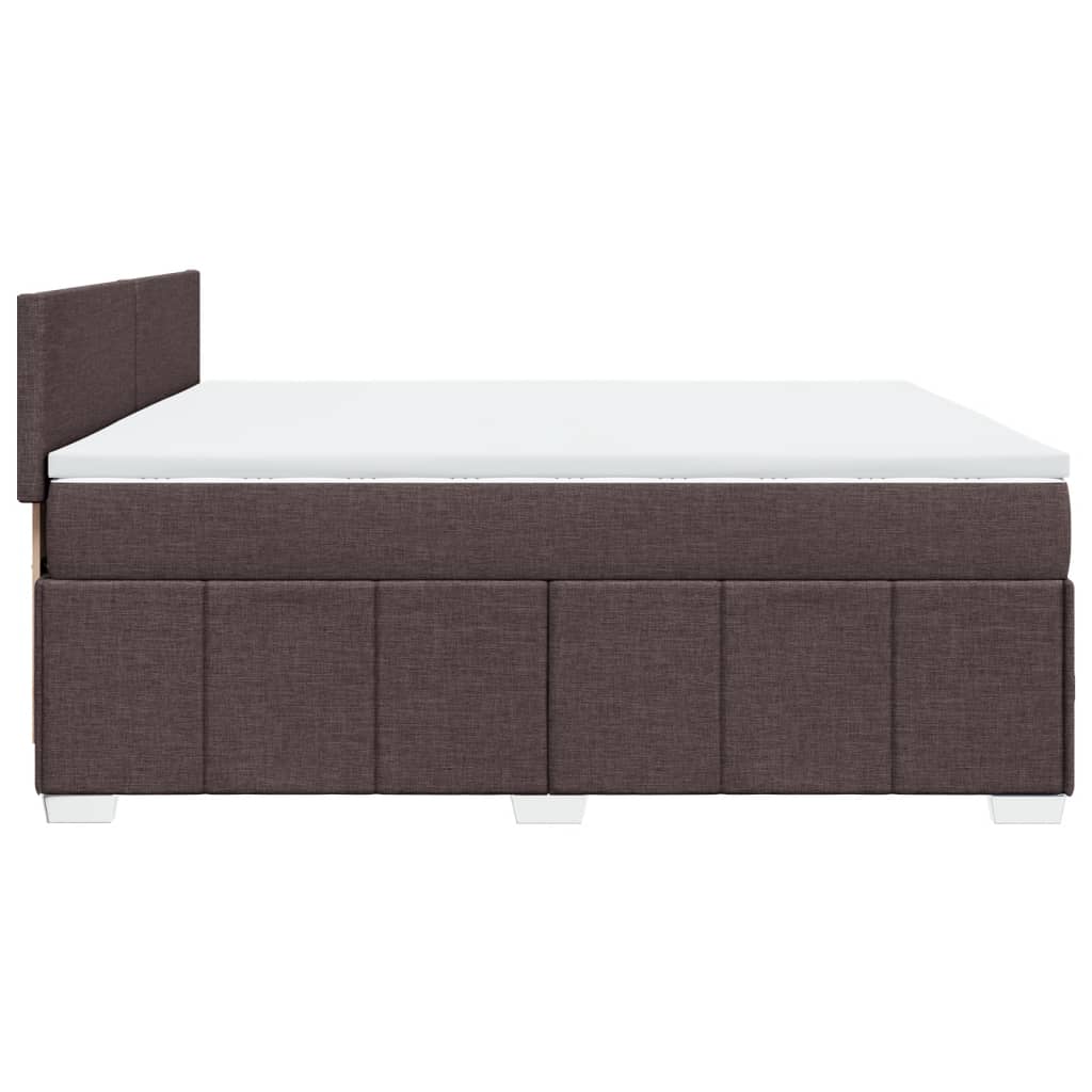 Box Spring Postel S Matrací Tmavě Hnědá 180X200 Cm Textil