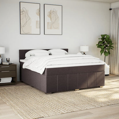 Box Spring Postel S Matrací Tmavě Hnědá 180X200 Cm Textil