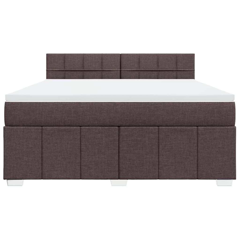 Box Spring Postel S Matrací Tmavě Hnědá 180X200 Cm Textil