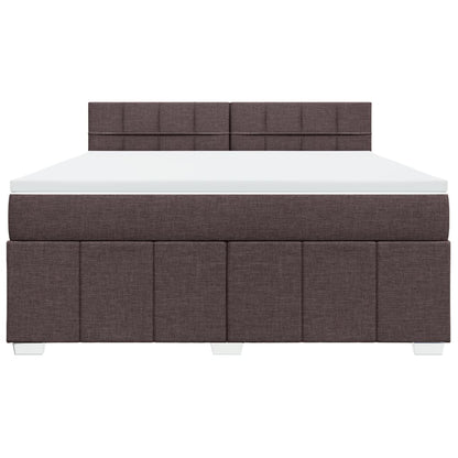 Box Spring Postel S Matrací Tmavě Hnědá 180X200 Cm Textil