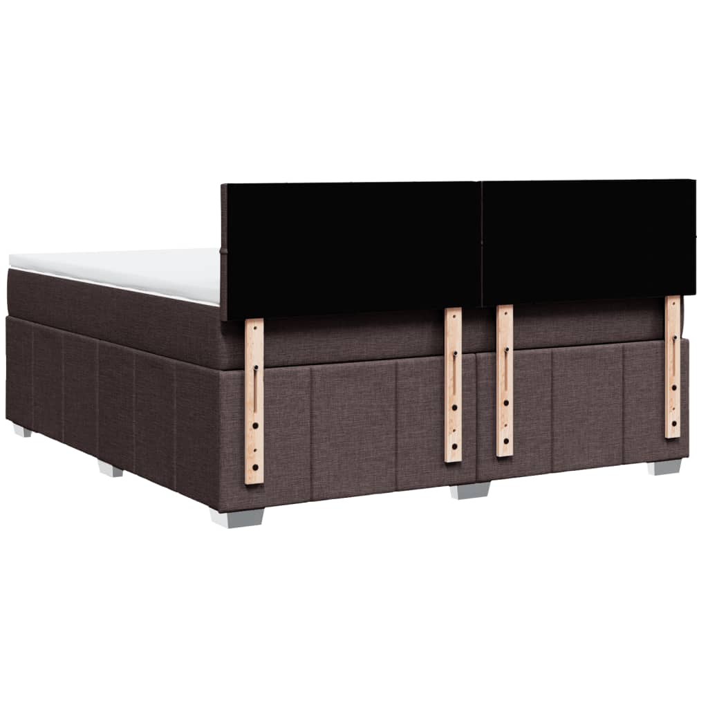 Box Spring Postel S Matrací Tmavě Hnědá 180X200 Cm Textil