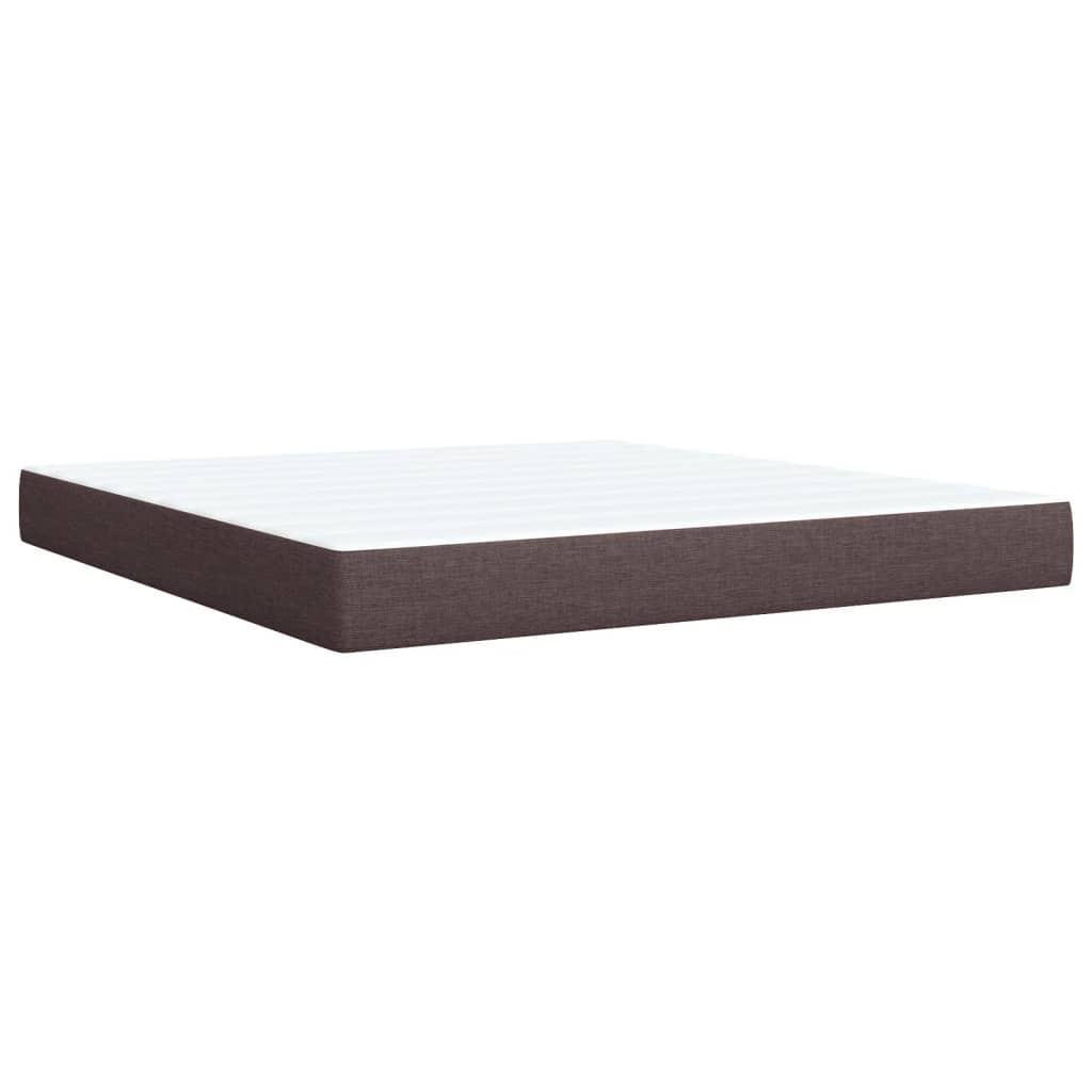 Box Spring Postel S Matrací Tmavě Hnědá 180X200 Cm Textil