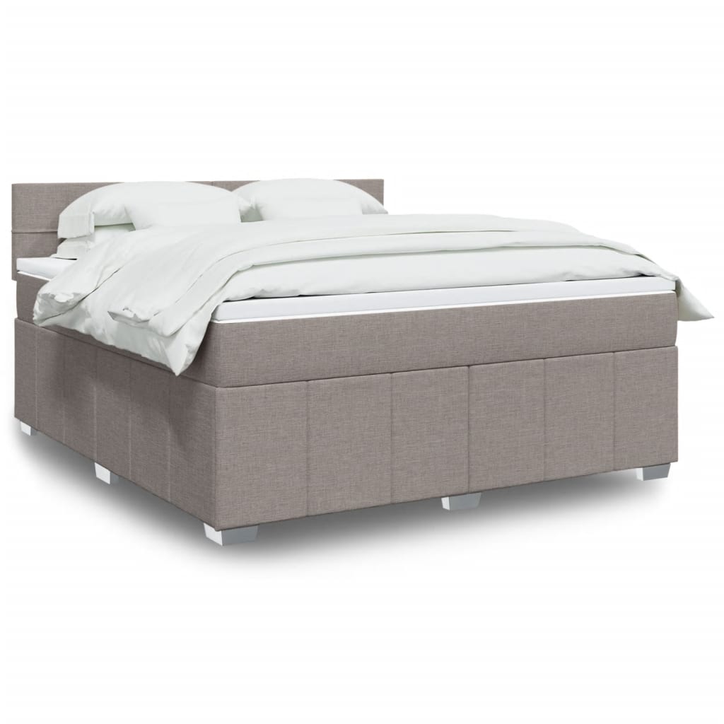 Box Spring Postel S Matrací Textil Taupe