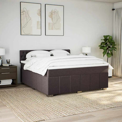 Box Spring Postel S Matrací Tmavě Hnědá 180X200 Cm Textil