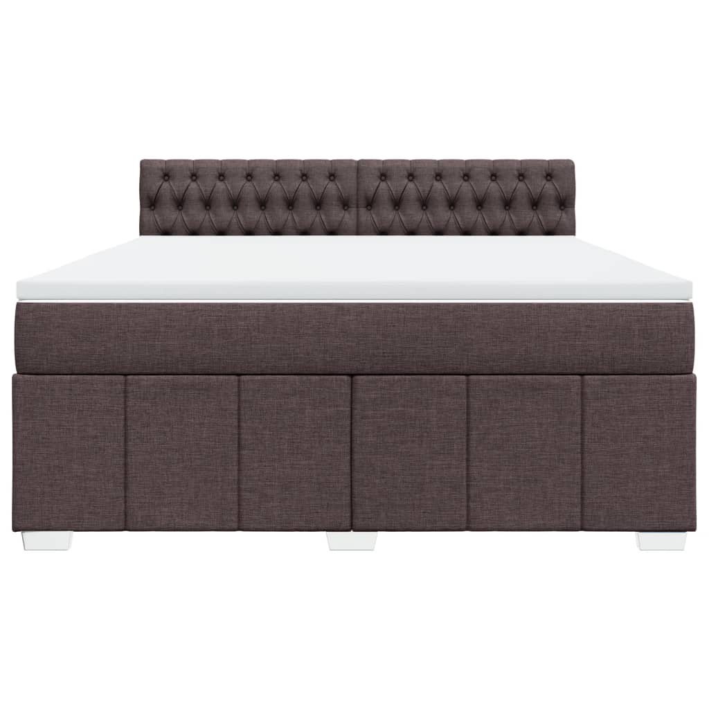 Box Spring Postel S Matrací Tmavě Hnědá 180X200 Cm Textil