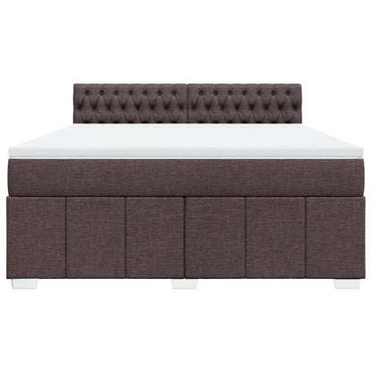 Box Spring Postel S Matrací Tmavě Hnědá 180X200 Cm Textil