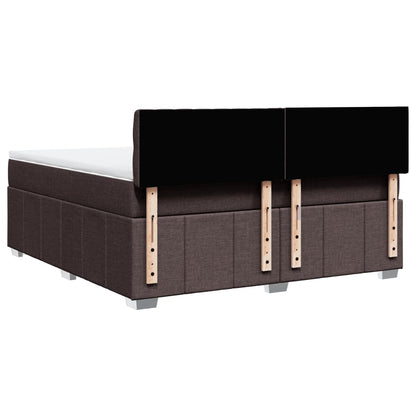 Box Spring Postel S Matrací Tmavě Hnědá 180X200 Cm Textil