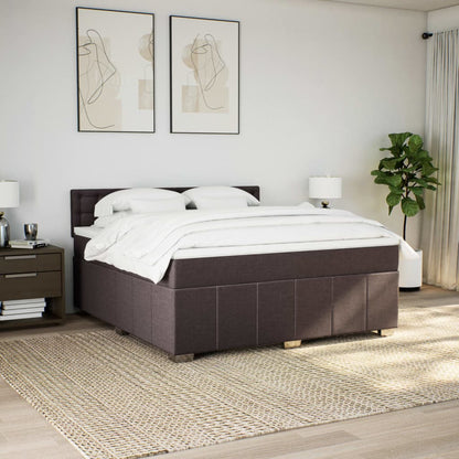Box Spring Postel S Matrací Tmavě Hnědá 180X200 Cm Textil