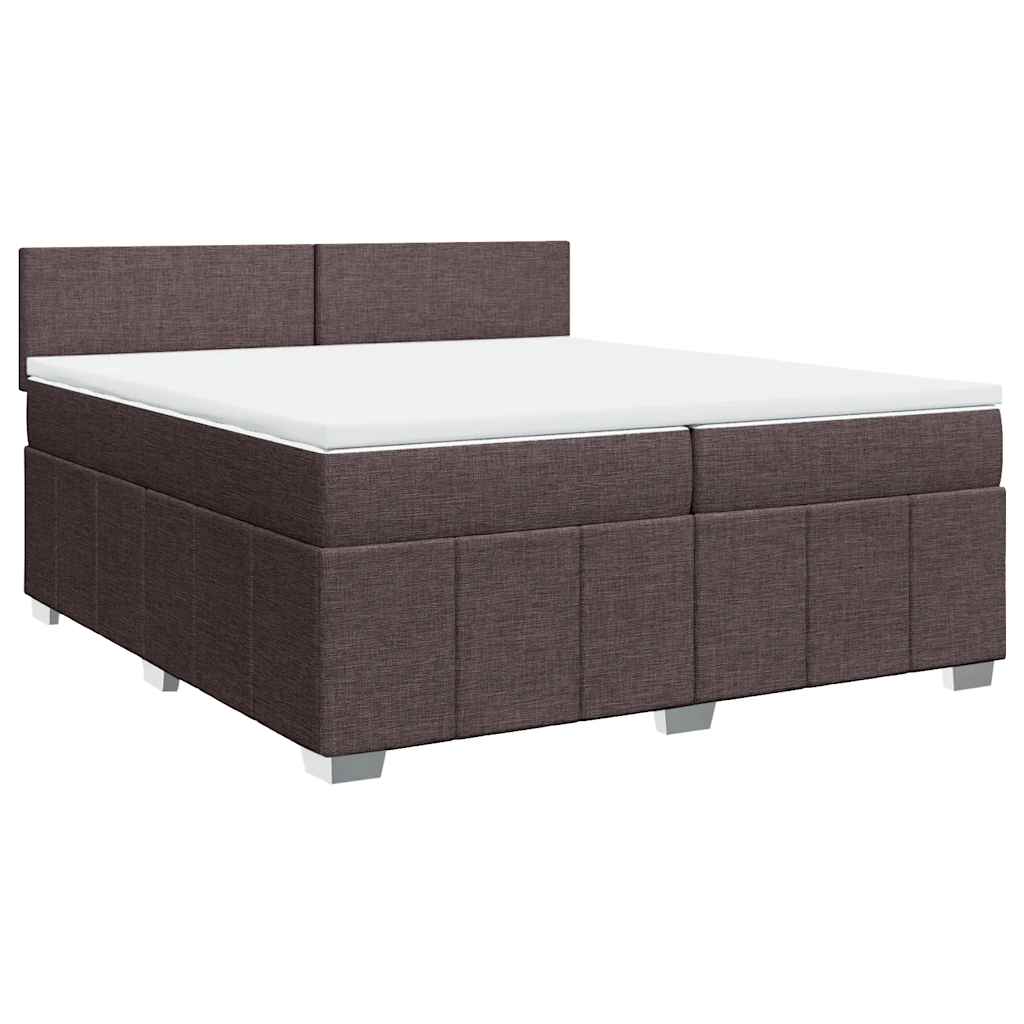 Box Spring Postel S Matrací Tmavě Hnědá 200X200 Cm Textil