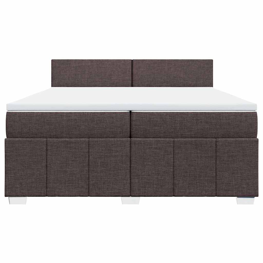 Box Spring Postel S Matrací Tmavě Hnědá 200X200 Cm Textil