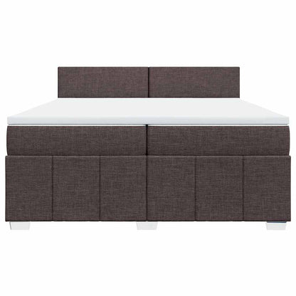 Box Spring Postel S Matrací Tmavě Hnědá 200X200 Cm Textil