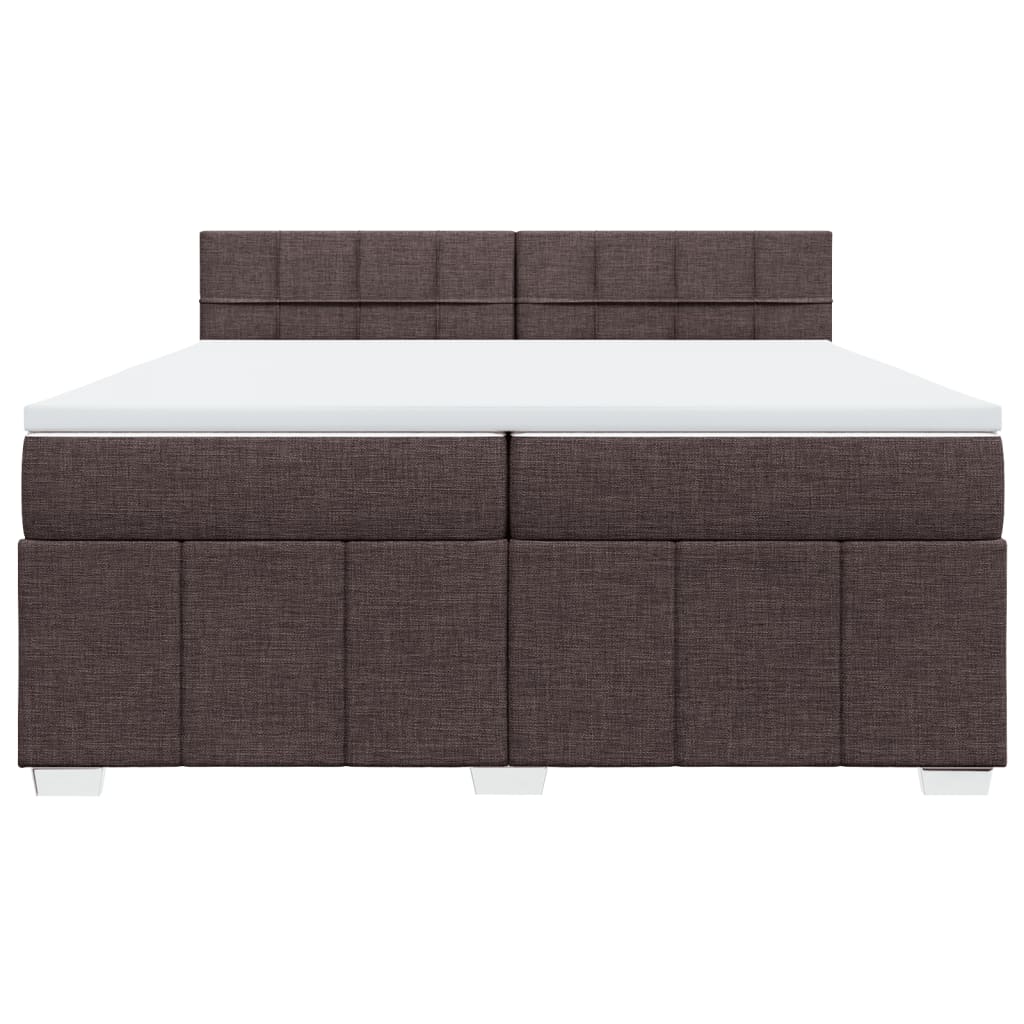 Box Spring Postel S Matrací Tmavě Hnědá 200X200 Cm Textil
