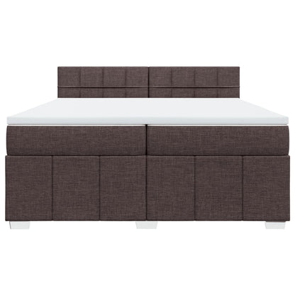 Box Spring Postel S Matrací Tmavě Hnědá 200X200 Cm Textil