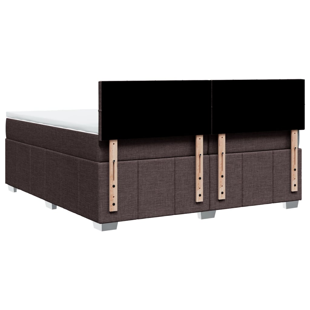 Box Spring Postel S Matrací Tmavě Hnědá 200X200 Cm Textil