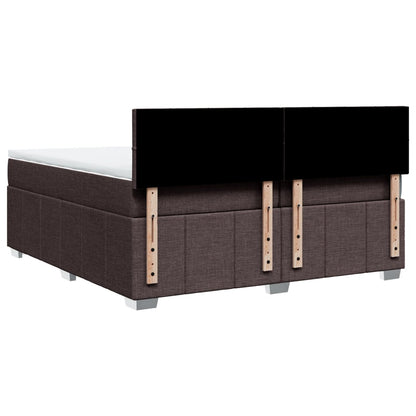 Box Spring Postel S Matrací Tmavě Hnědá 200X200 Cm Textil
