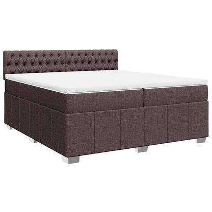Box Spring Postel S Matrací Tmavě Hnědá 200X200 Cm Textil