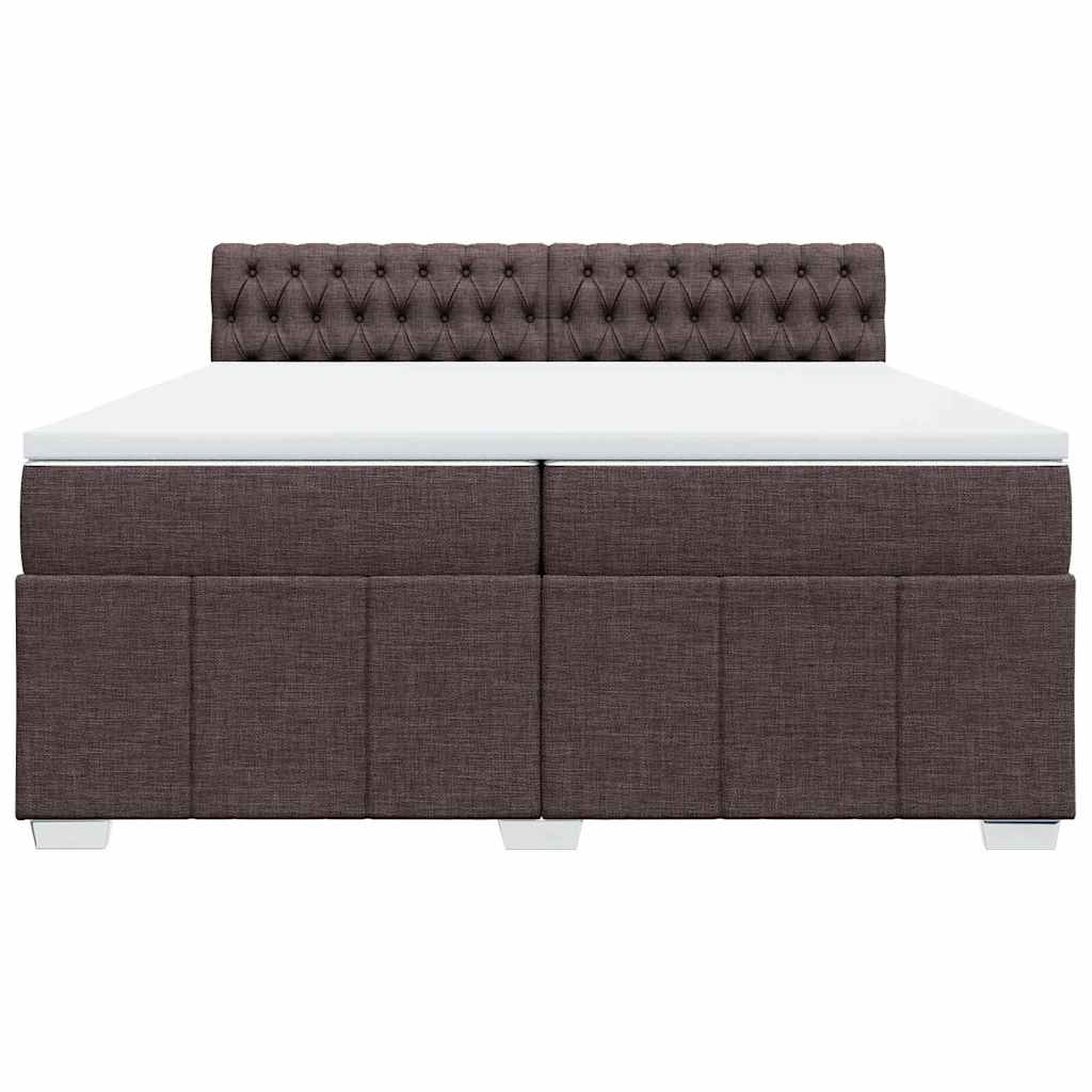Box Spring Postel S Matrací Tmavě Hnědá 200X200 Cm Textil