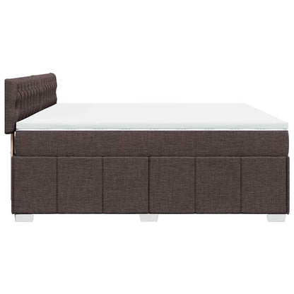 Box Spring Postel S Matrací Tmavě Hnědá 200X200 Cm Textil
