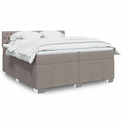 Box Spring Postel S Matrací Textil Taupe
