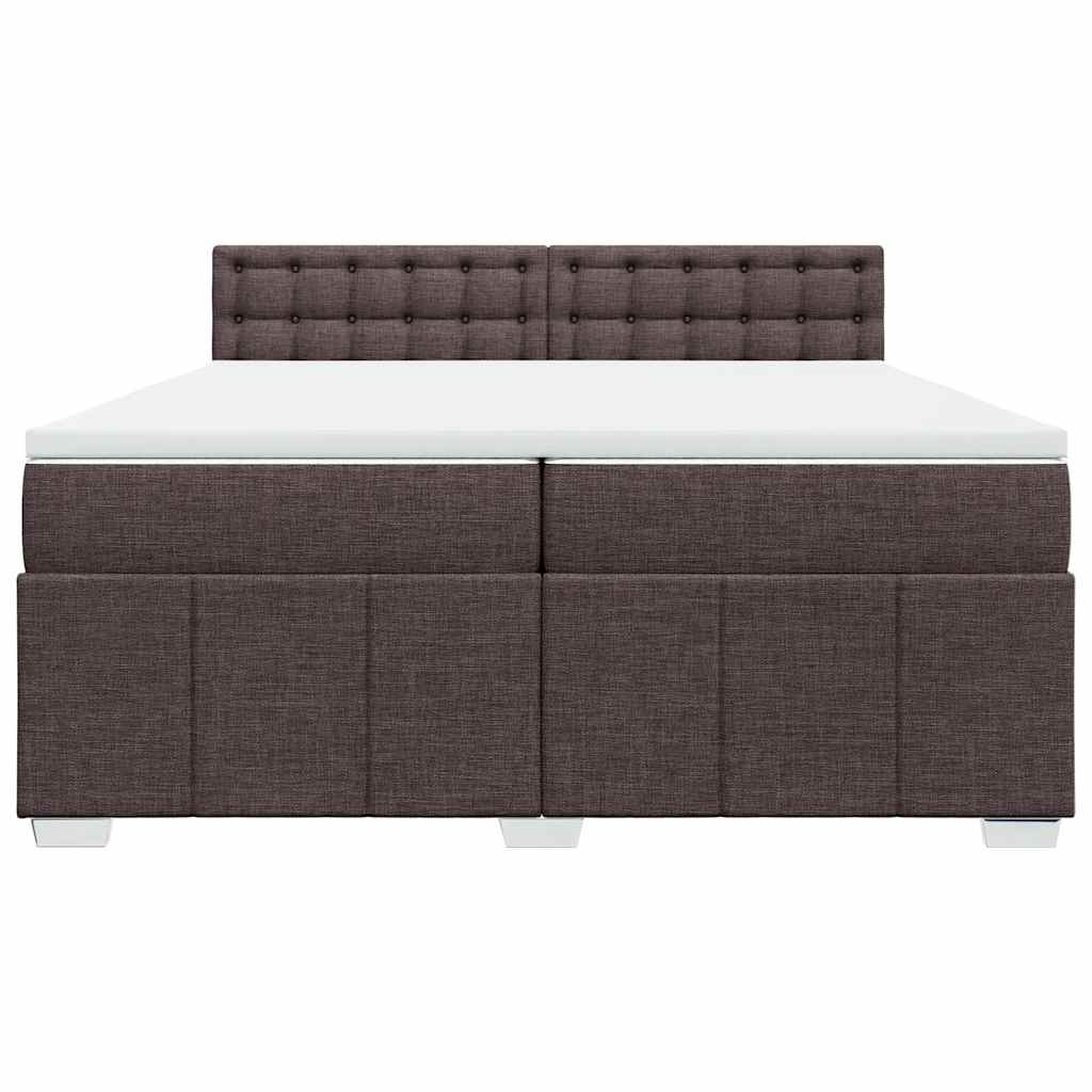 Box Spring Postel S Matrací Tmavě Hnědá 200X200 Cm Textil