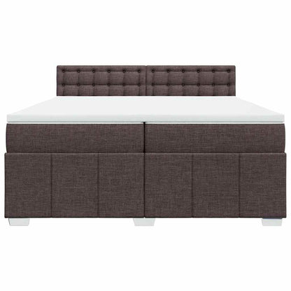 Box Spring Postel S Matrací Tmavě Hnědá 200X200 Cm Textil