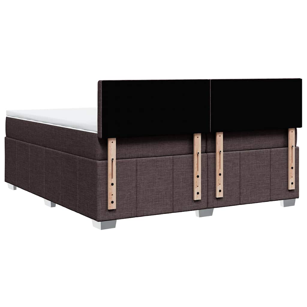 Box Spring Postel S Matrací Tmavě Hnědá 200X200 Cm Textil