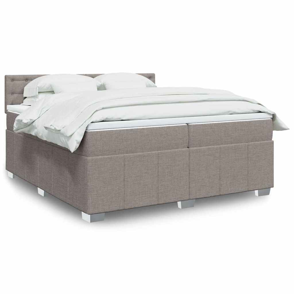 Box Spring Postel S Matrací Textil Taupe