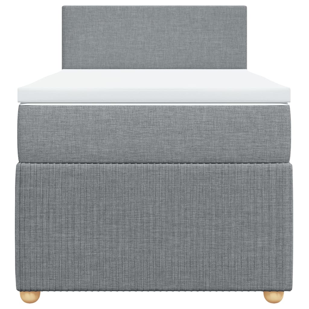 Box Spring Postel S Matrací Textil Světle Šedá