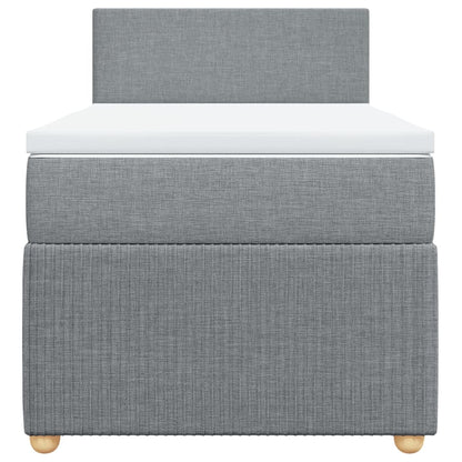 Box Spring Postel S Matrací Textil Světle Šedá