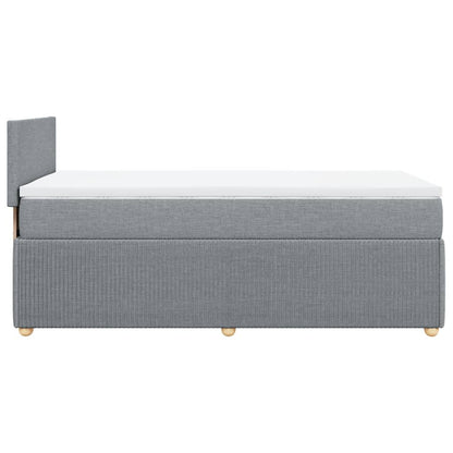 Box Spring Postel S Matrací Textil Světle Šedá
