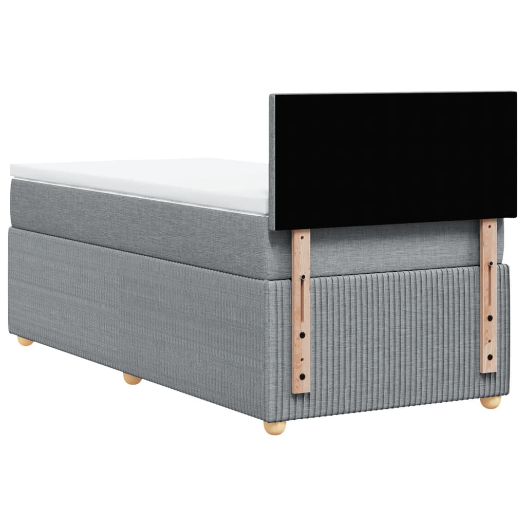 Box Spring Postel S Matrací Textil Světle Šedá