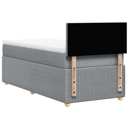 Box Spring Postel S Matrací Textil Světle Šedá