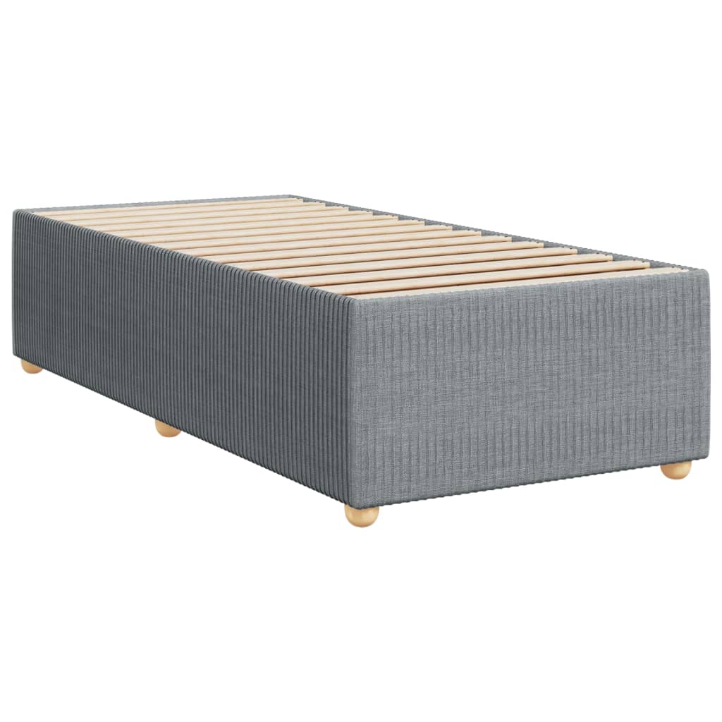 Box Spring Postel S Matrací Textil Světle Šedá