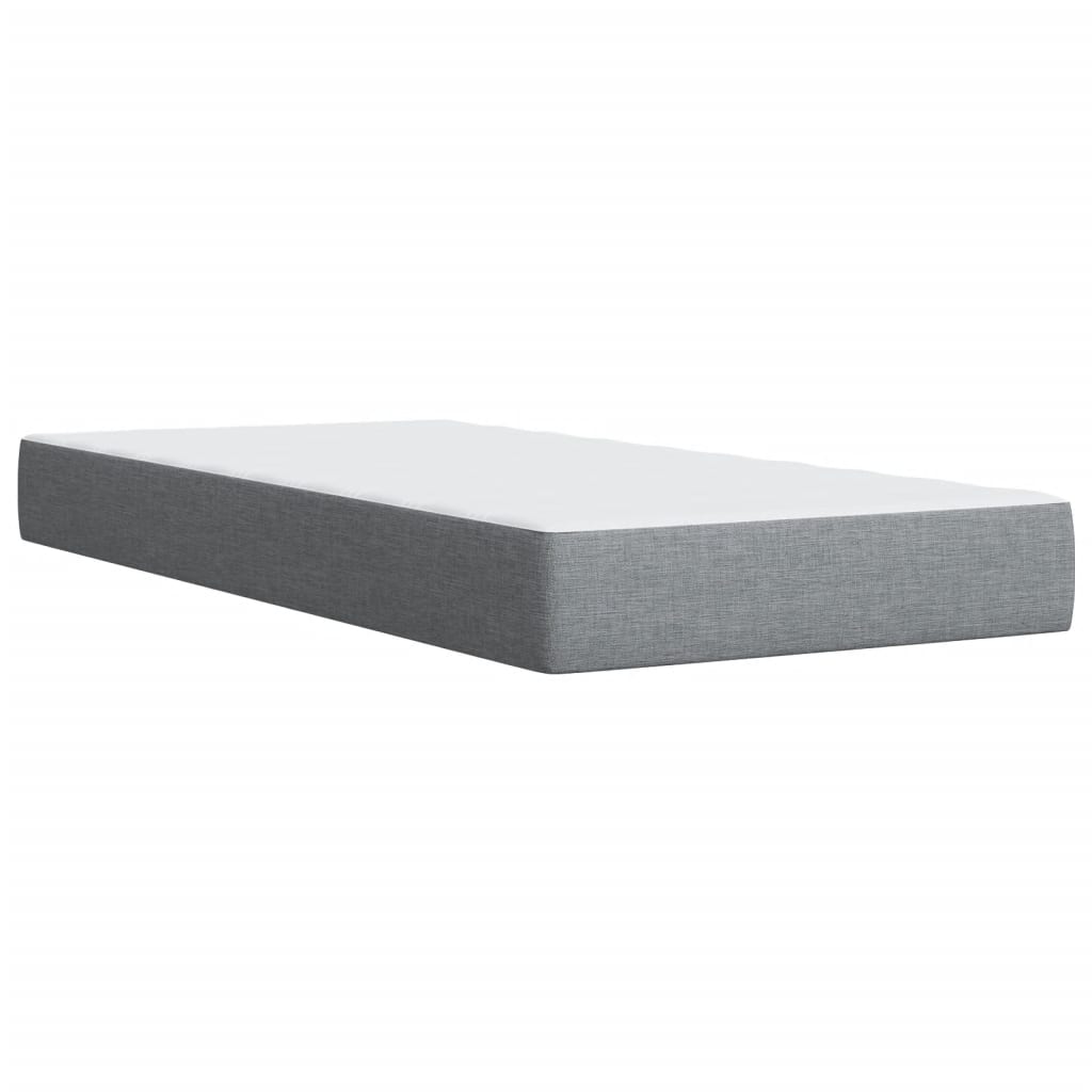 Box Spring Postel S Matrací Textil Světle Šedá