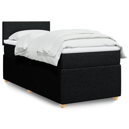 Box Spring Postel S Matrací Černá Textil Černá