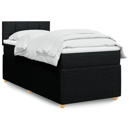 Box Spring Postel S Matrací Černá Textil Černá