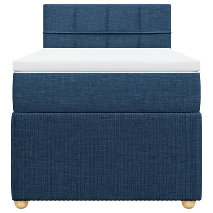 Box Spring Postel S Matrací Textil Modrá