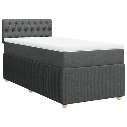 Box Spring Postel S Matrací Textil Tmavě Šedá