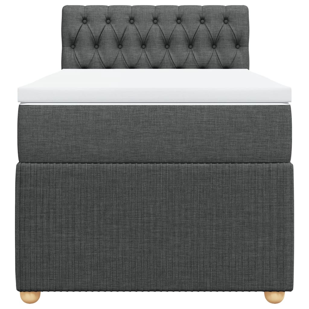 Box Spring Postel S Matrací Textil Tmavě Šedá