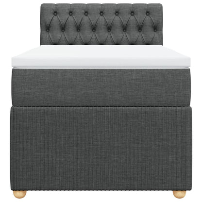 Box Spring Postel S Matrací Textil Tmavě Šedá