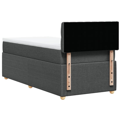 Box Spring Postel S Matrací Textil Tmavě Šedá