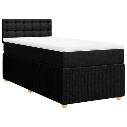 Box Spring Postel S Matrací Černá Textil Černá