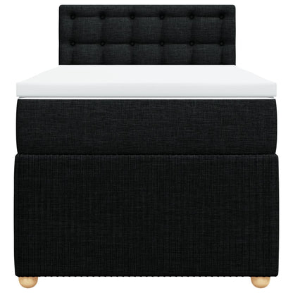 Box Spring Postel S Matrací Černá Textil Černá